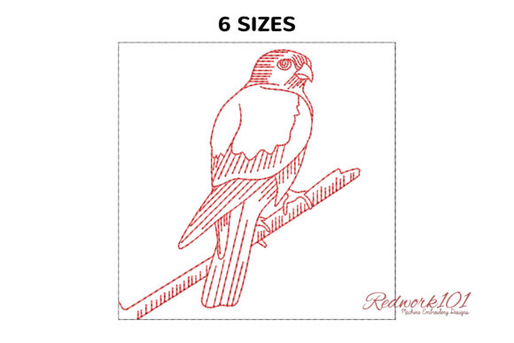 American Kestrel Redwork Design Review