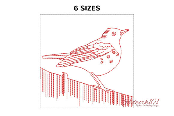 Bird Dusky Thrush Redwork: A Designer's Review