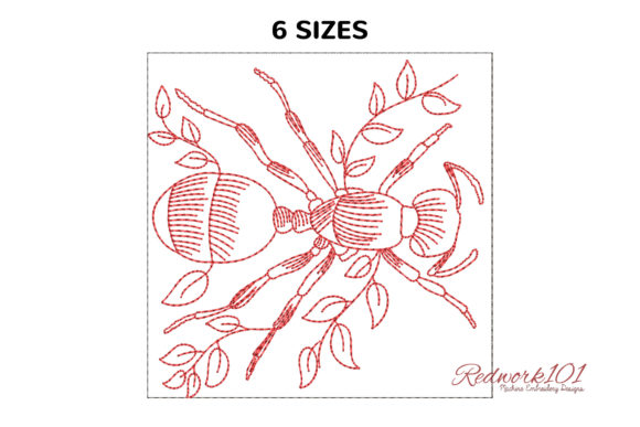 Black Garden Ant Redwork Design Review