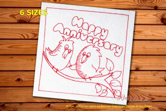 Cute Fluffy Birds Happy Anniversary Design Review