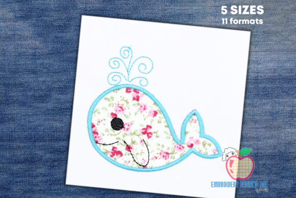 Female Whale Design Applique Review for Business Merch