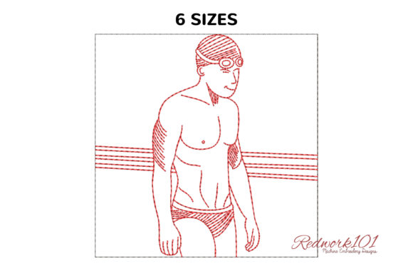 Men Professional Swimmer Redwork: A Designer's Review