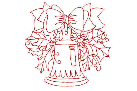 Review: Redwork Christmas Bell with Big Bow Design