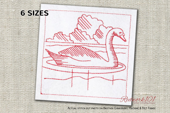 Review: Swan in Water at Sunset Redwork Design